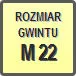 Piktogram - Rozmiar gwintu: M 22
